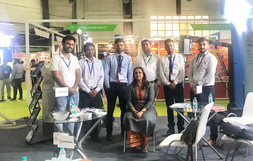 Wahal team members at the company's trade exhibition stand