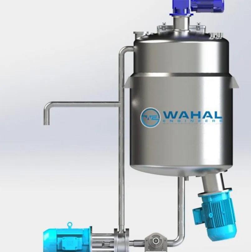 Wahal dis-integrated dissolver vessel with angled bottom-mounted motor