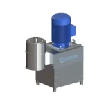 Wahal multiprocessor with vertical blue motor on a stainless steel cabinet and side-mounted vessel