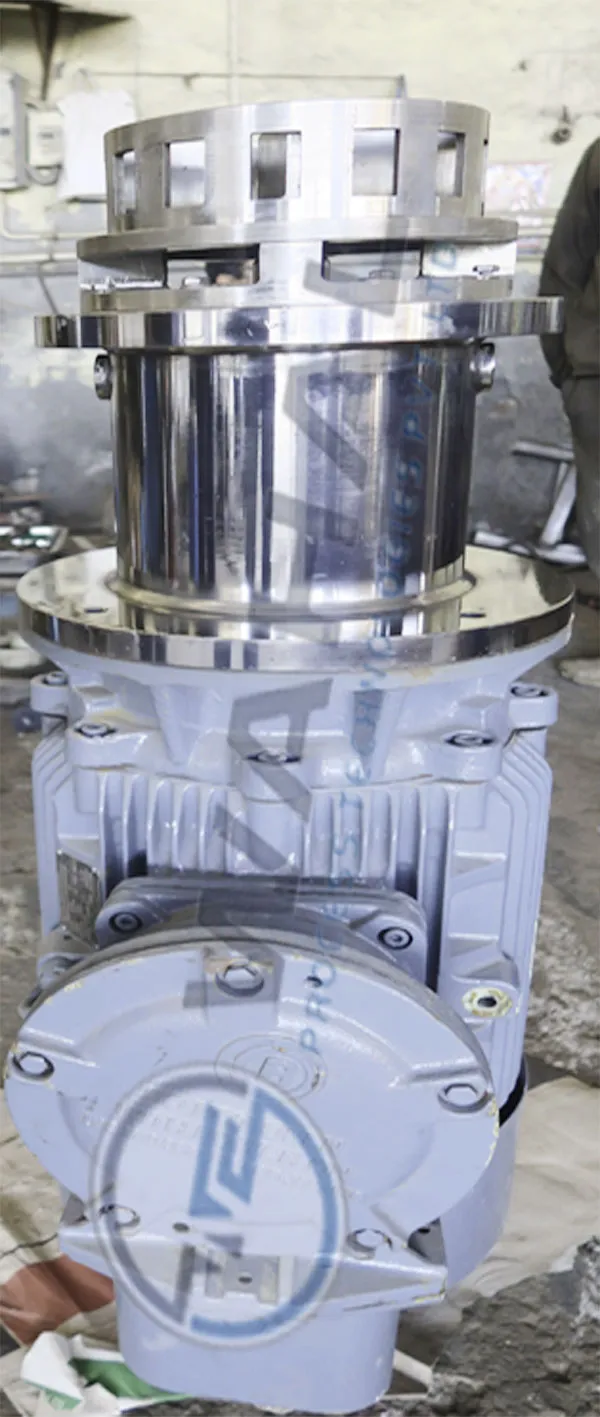 Wahal bottom entry agitator drive with motor and stainless steel seal housing