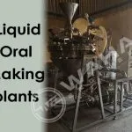 Liquid oral making plant with conical stainless steel mixing vessel and control panel
